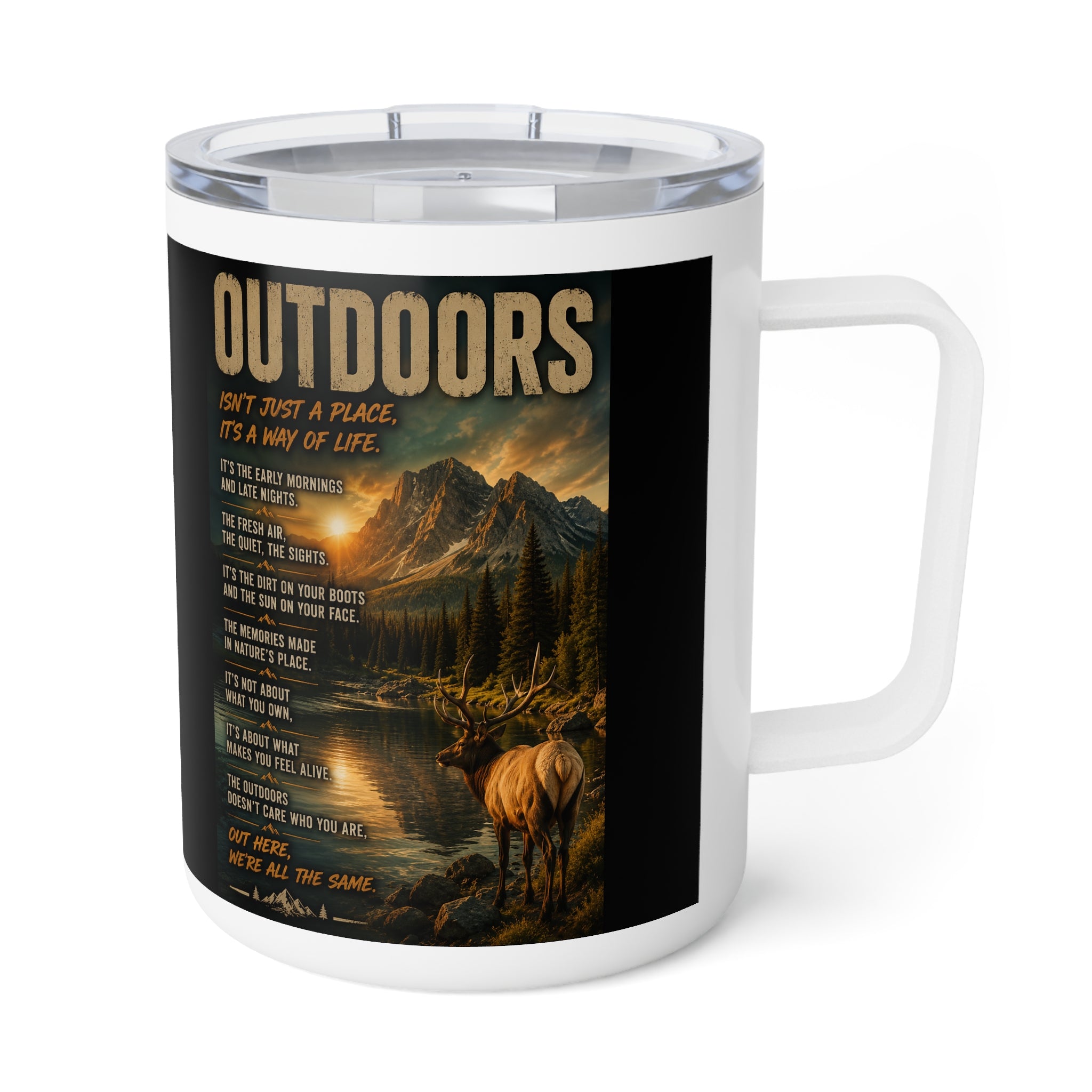Duck Hunting Insulated Coffee Mug — Outdoorsman 10oz Travel Tumbler