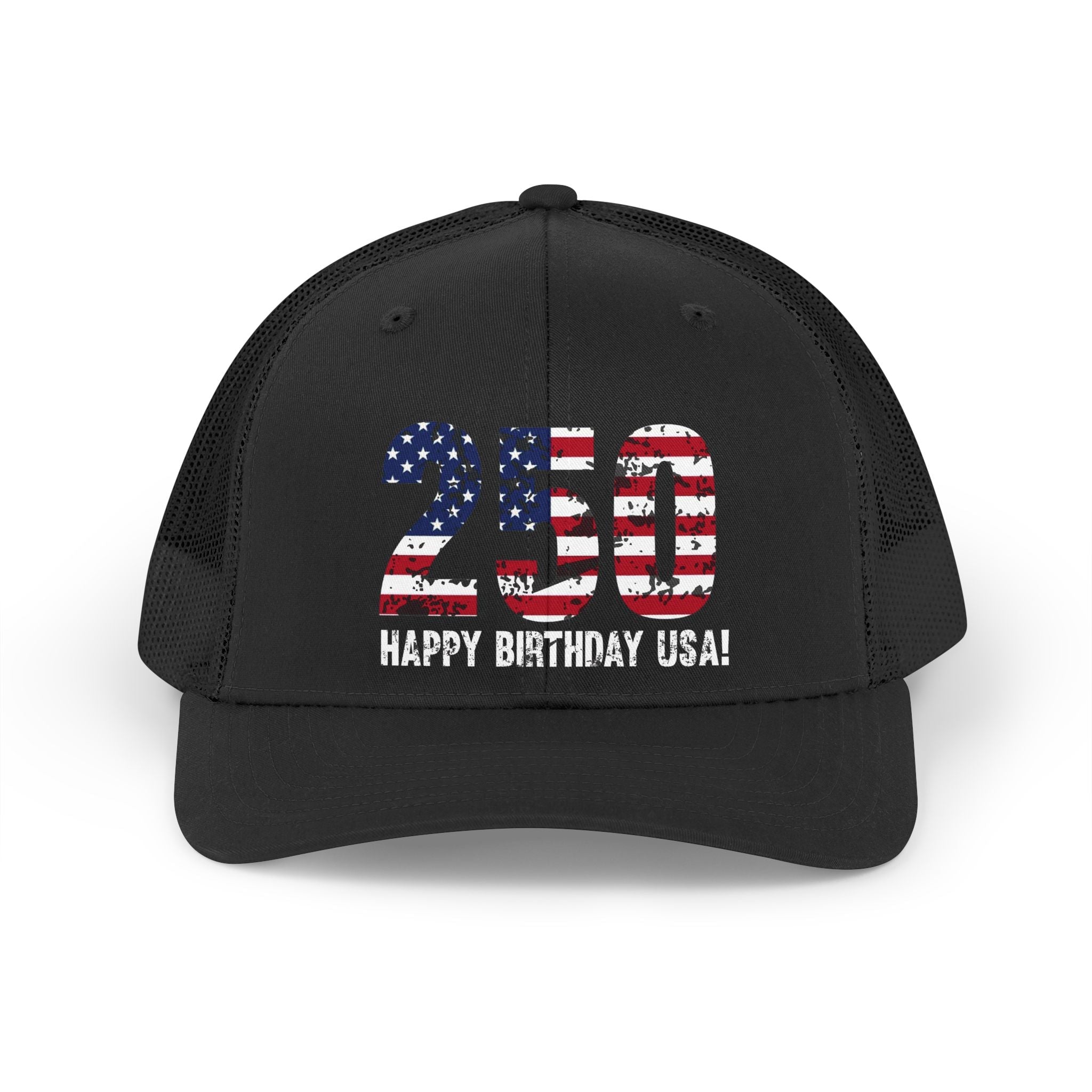 America 250 – Patriotic Flag Happy Birthday USA Trucker Hat
