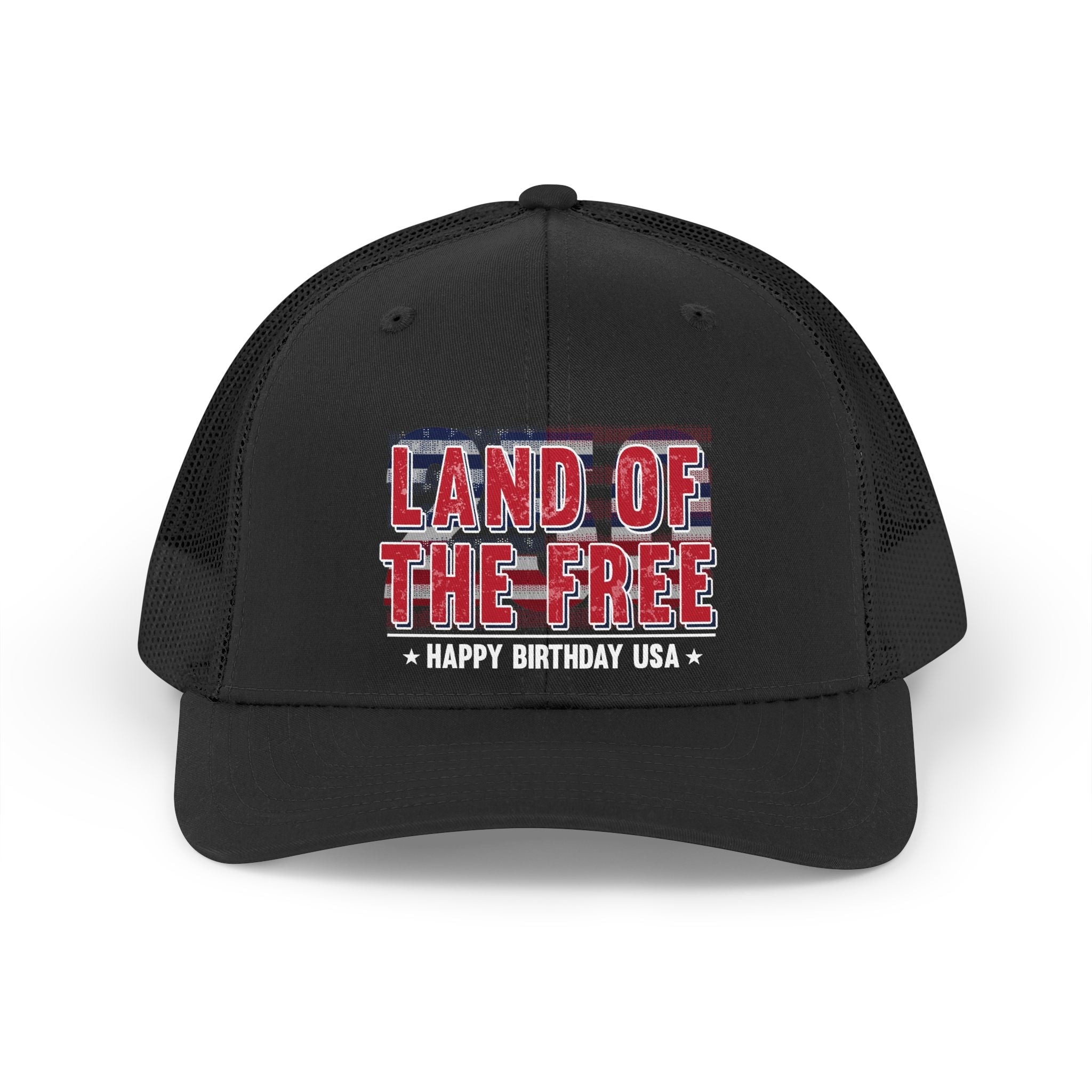 America 250 – Land of the Free Happy Birthday USA Trucker Hat